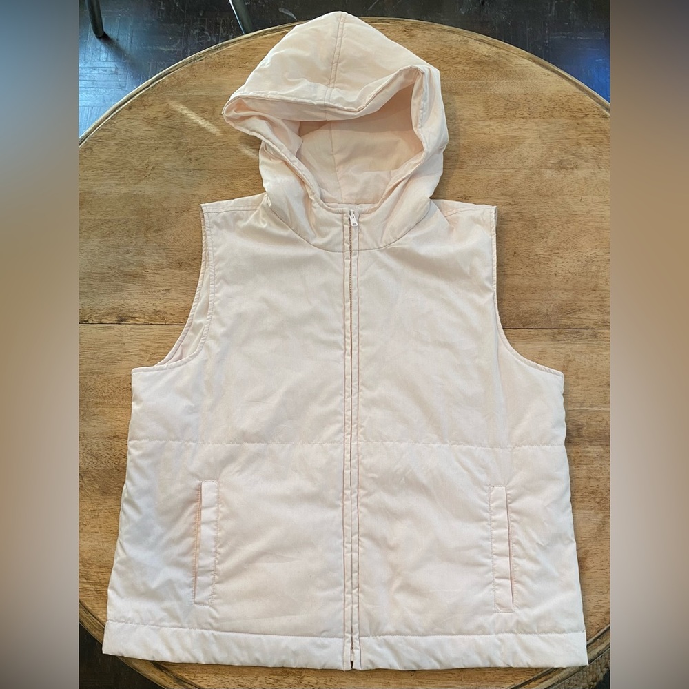 Vintage Gap‎ Women’s XL Pale Pink Lightly Filled Hoodie Vest